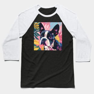 Retro Boston Terrier: Pastel Pup Revival Baseball T-Shirt